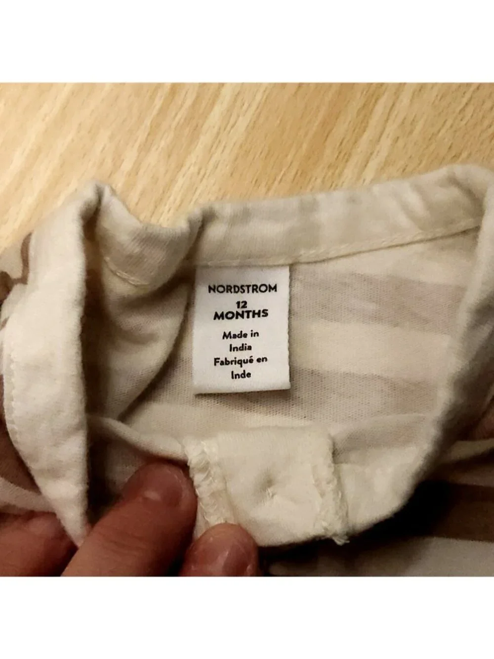 Nordstrom Infant Unisex Brown White Stripe One Piece Outfit 12 Months